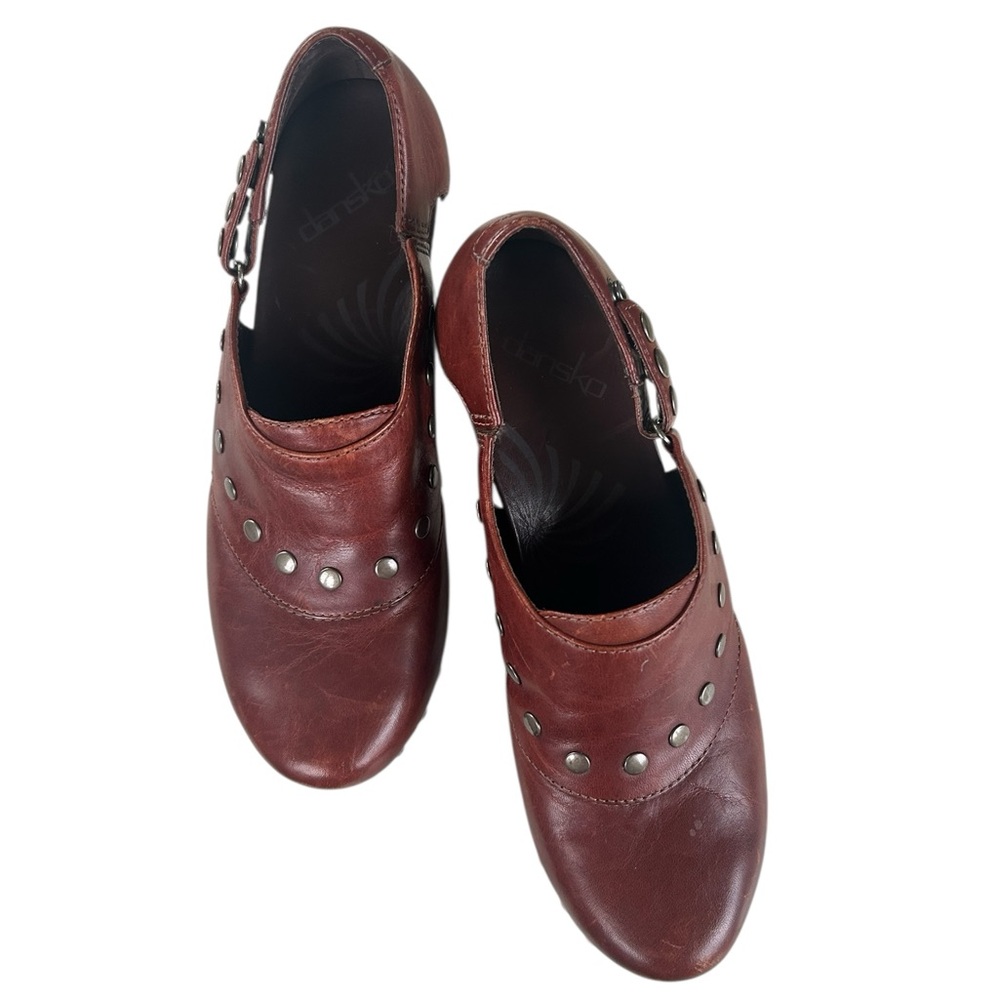 Dansko Ryder Brown Leather Studded Clogs-size 7.5-8 (38 EU)Awesome condition!